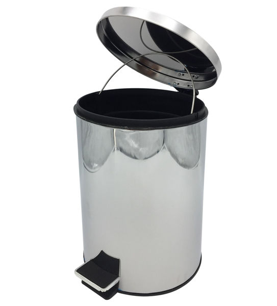 Imagen de Papelera de metal 12L con pedal, en caja