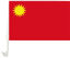 Imagen de Bandera con soporte para auto ROJO CON SOL