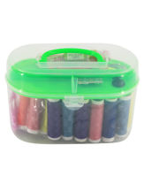 Imagen de Hilos x10 y accesorios para costura, en valija de plástico, varios colores