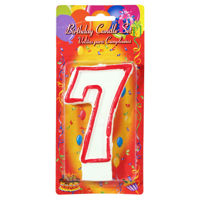 Imagen de Velita grande borde rojo Nº 7, en blister