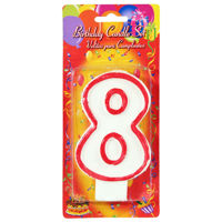 Imagen de Velita grande borde rojo Nº 8, en blister