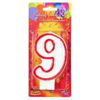 Imagen de Velita grande borde rojo Nº 9, en blister