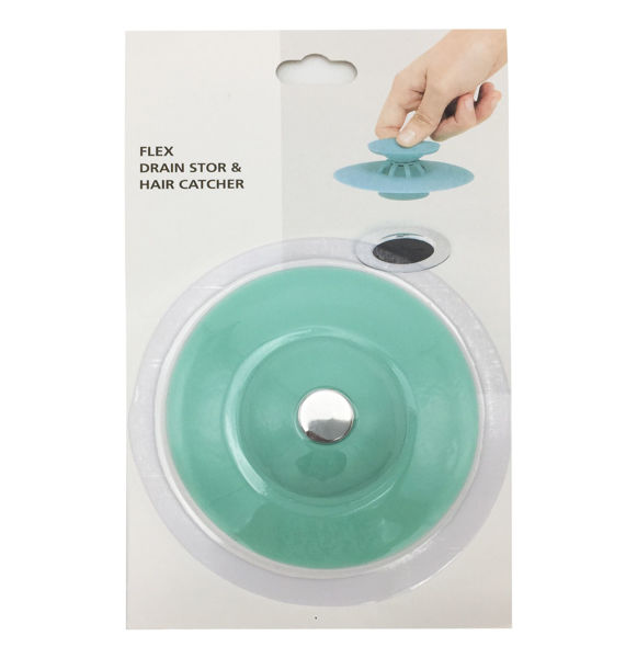 Imagen de Tapón y rejilla de silicona para pileta o bacha, en blister, varios colores