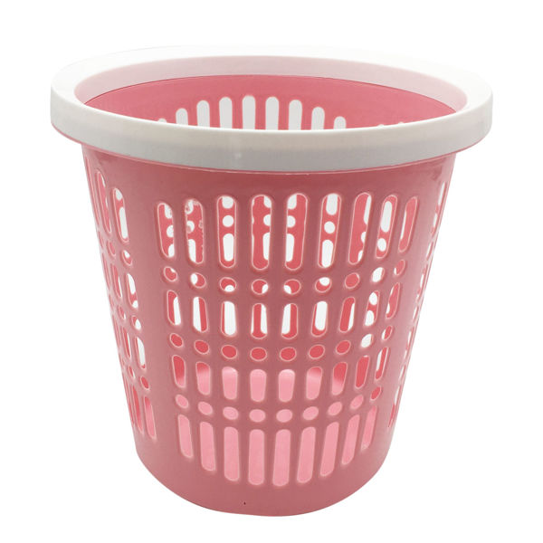 Imagen de Papelera de plástico calada, con aro para fijar bolsa, varios colores