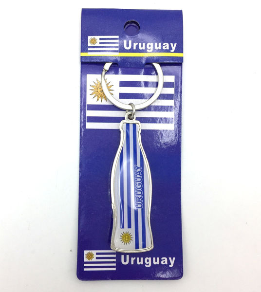 Imagen de Llavero destapador botella, diseño URUGUAY, pack x12