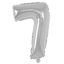 Imagen de Globo metalizado Filippo 16", N°7 plateado, en bolsa