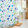 Imagen de Cortina de baño con 12 aros de plástico, de EVA, varios diseños, en bolsa