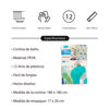 Imagen de Cortina de baño con 12 aros de plástico, de EVA, varios diseños, en bolsa