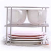 Imagen de Organizador de metal con revestimiento de plástico, 3 estantes, ideal para platos