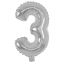 Imagen de Globo metalizado Filippo 32", N°3 plateado, en bolsa