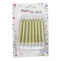 Imagen de Velitas de cumpleaños x8 en blister DORADAS, CAJAx24