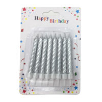 Imagen de Velitas de cumpleaños x8 en blister PLATEADAS CAJAx24