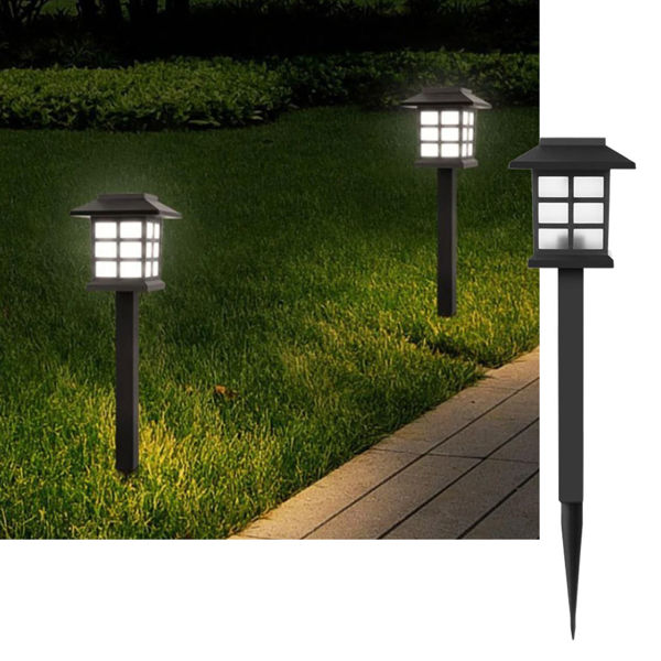 Imagen de Lámpara led pincho para jardín, recarga solar, CAJAx6