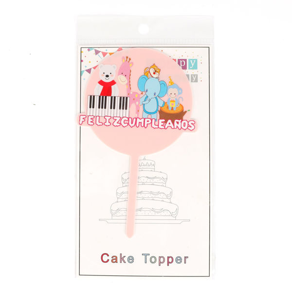 Imagen de Adorno topping para tortas Feliz Cumpleaños, PACK x20 4varios diseños