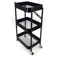 Imagen de Mueble organizador 3 estantes canastos, con ruedas, NEGRO en caja