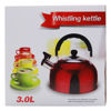 Imagen de Caldera de acero inoxidable 2.5L, mango combinado, en caja, rojo azul negro dorado plateado