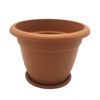Imagen de Maceta de plástico redonda, 24cm, con plato