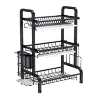 Imagen de Escurridor platos metal 3 pisos sobre mesada, en caja