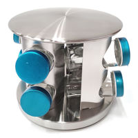 Imagen de Especieros de vidrio x8, con soporte de metal, en caja