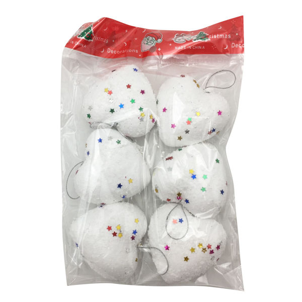 Imagen de Adorno navideño corazón x6, en bolsa