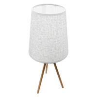 Imagen de Portátil veladora BLANCO base de madera y lino, en caja