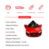 Imagen de Auto a batería ROJO, 6V con control remoto, con luces y sonido, auxiliar de auriculares, en caja