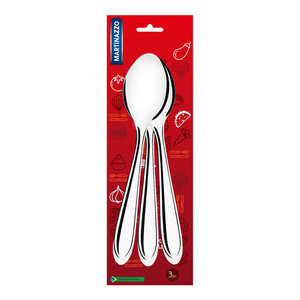 Imagen de Cubiertos cuchara de mesa x3 acero inoxidable en blister, ATUAL MARTINAZZO