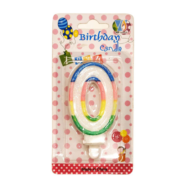 Imagen de Velita borde multicolor, N°0 en blister CAJAx12