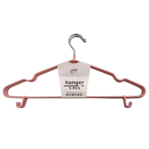 Imagen de Percha de metal x5 con antideslizante, varios colores