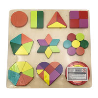 Imagen de Encastre de madera, 55 piezas formas geométricas