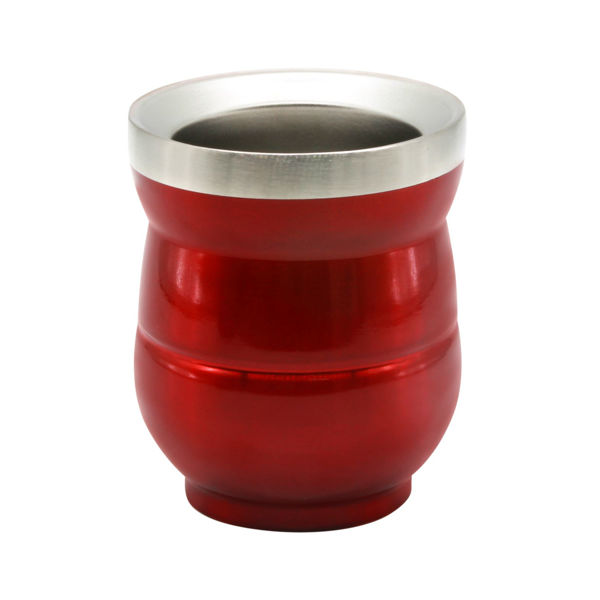 Imagen de Mate Berlina, 140ml doble pared de acero inoxidable, ROJO, en caja