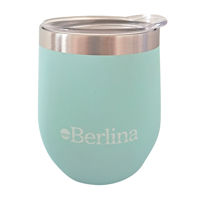 Imagen de Mate con tapa 220ml Berlina VERDE, doble pared de acero inoxidable en caja