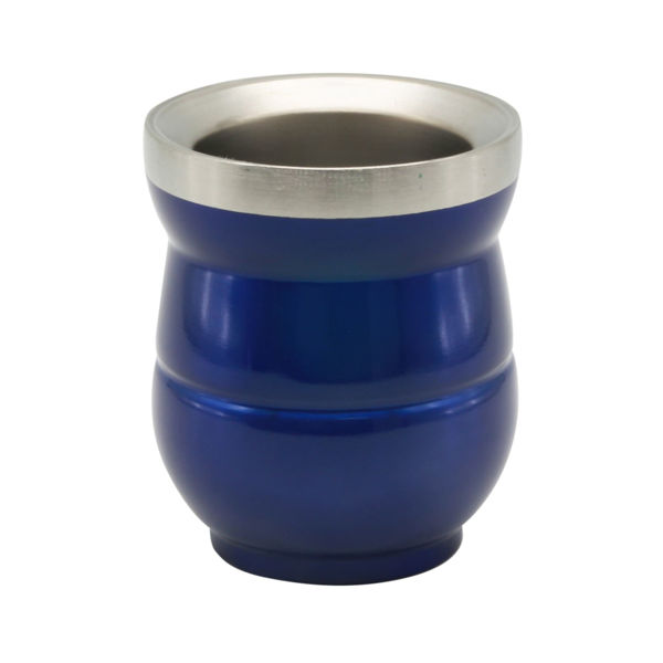 Imagen de Mate Berlina, 140ml doble pared de acero inoxidable, AZUL, en caja
