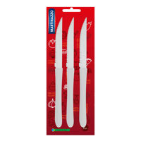 Imagen de Cubiertos cuchillo de mesa x3 en blister, acero inoxidable BLANCO, ELEGANCE  MARTINAZZO