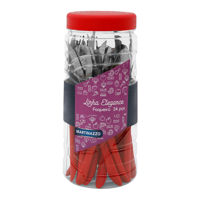 Imagen de Cubiertos juego x24 acero inox en pote plástico ROJO, ELEGANCE MARTINAZZO