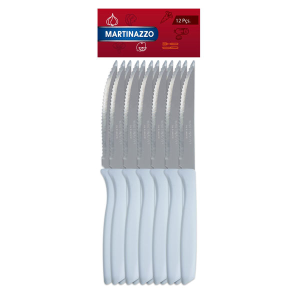 Imagen de Cubiertos cuchillo de mesa x12 en bolsa acero  inoxidable BLANCO, PIEMONTE MARTINAZZO