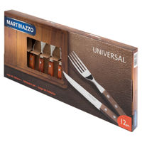 Imagen de Cubiertos juego x12 acero inox en caja mango de madera, UNIVERSAL MARTINAZZO