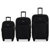 Imagen de Valijas Berlina x3 NEGRO, semi rígidas, ruedas omnidireccionales, 360, fuelle 5cm, manija telescópica, tranca numérica, 2 bolsillos exteriores, correa para ajustar ropa, bolsillo interior con cierre, color negro