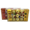 Imagen de Bolas navideñas y adornos surtidos x15, 4cm, en caja de mica, varios colores