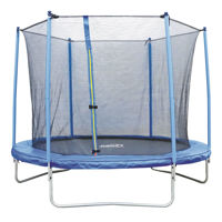 Imagen de Cama elástica, 244cm de diámetro, 60 de altura y  160cm de red acero galvanizado, alfombra acolchada, red de protección de polietileno resistente a rayos UV con cierre