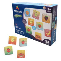Imagen de Juego de mesa, memoria, frutas 24 piezas de madera, XALINGO, en caja