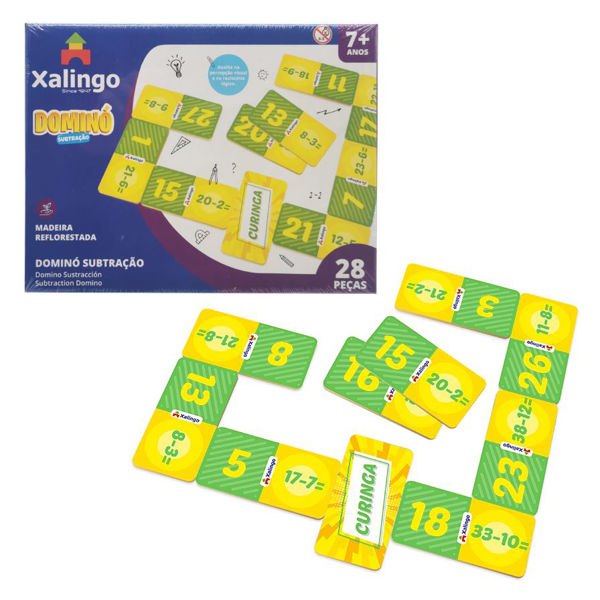 Imagen de Juego de mesa, dominó, 28 piezas de madera restas, XALINGO, en caja