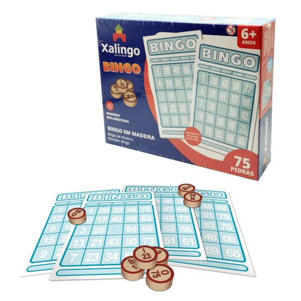 Imagen de Juego de mesa, bingo, 75 bolillas de madera XALINGO, en caja