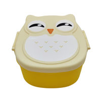 Imagen de Vianda recipiente de plástico con cuchara, diseño búho, varios colores