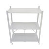 Imagen de Mueble estantería de metal plegable con ruedas, 3 estantes BLANCO en caja