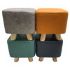 Imagen de Banquito de madera 4 patas, forrado PU varios colores en bolsa