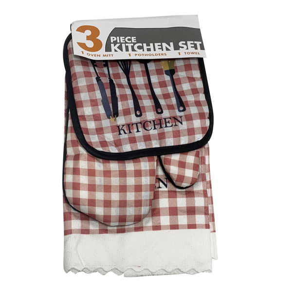 Imagen de Manopla para cocina, con agarradera y repasador varios colores, en bolsa