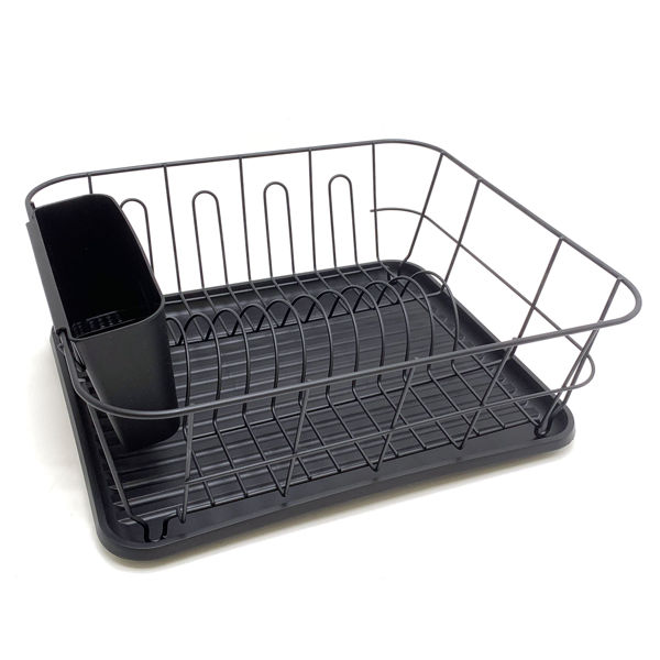 Imagen de Escurridor de metal para platos, con bandeja, en bolsa