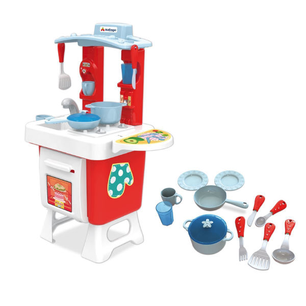 Imagen de Cocina de plástico con utensilios, XALINGO, en caja