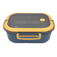 Imagen de Vianda recipiente de plástico con cubiertos de plástico 2 niveles, 1200ml, varios colores